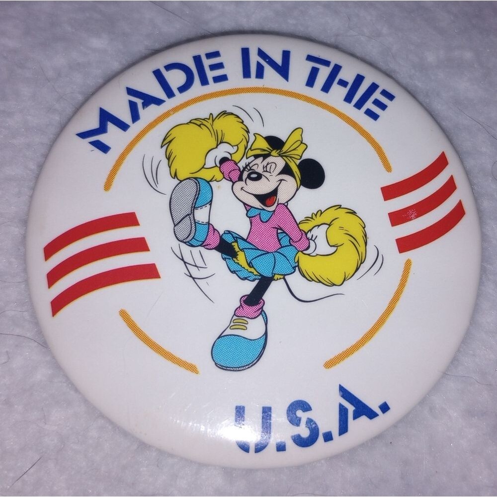 Vintage 1986 Minnie Mouse Made in USA Button